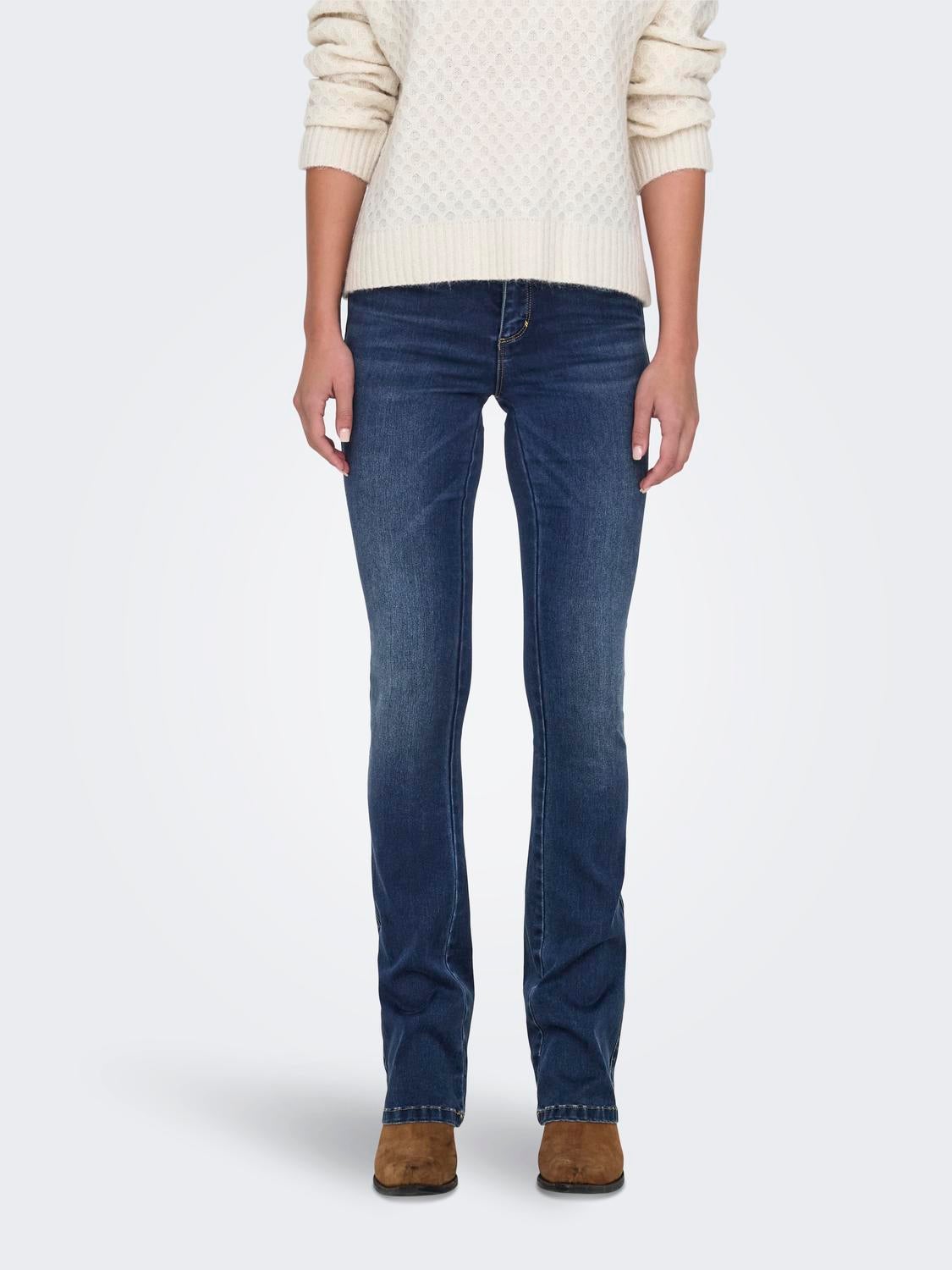 ONLROYAL Hohe Taille Ausgestellt Jeans Dark Blue Denim