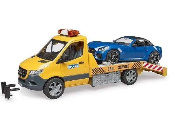 Bruder Mercedes-Benz Sprinter car transporter with Roadster toy