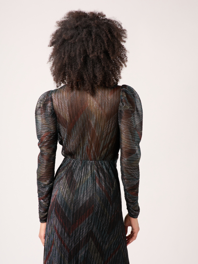 Robe avec détails fils métallisés