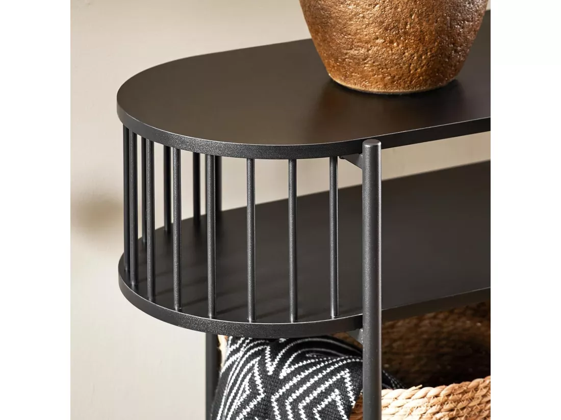 SoBuy Table Console à 3 Niveaux, Table d’appoint Design, Table d’Entrée, Meuble d'Entrée – 110 x 39 x 76 cm, pour Salon, Entrée, Couloir, Noir, FSB90-SCH