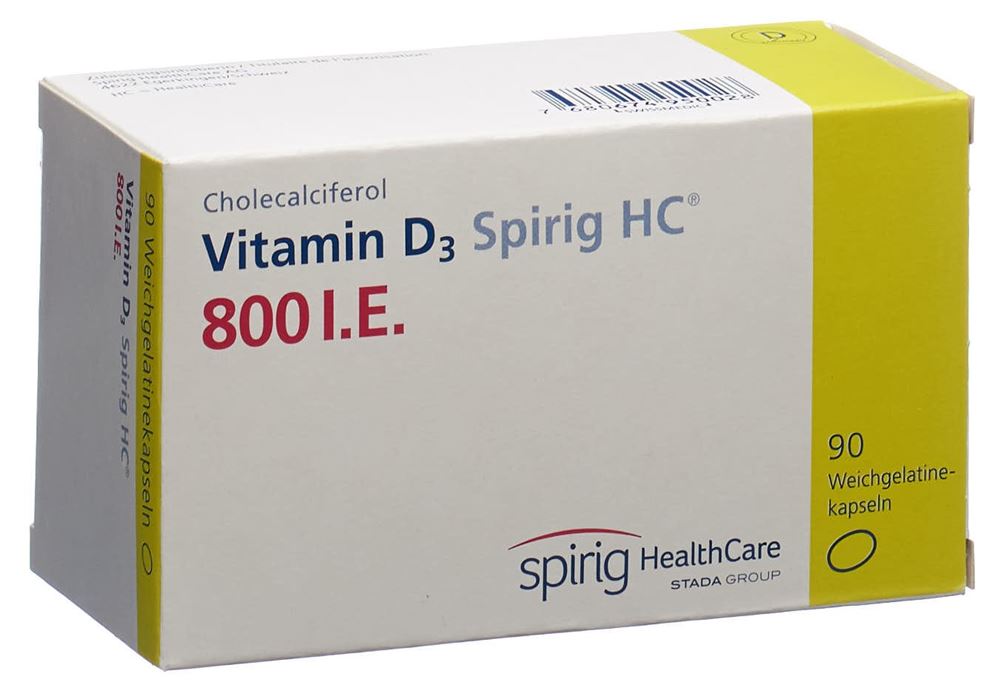 VITAMINE D3 Spirig HC Weichkaps 800 IE Blist 90 Stk