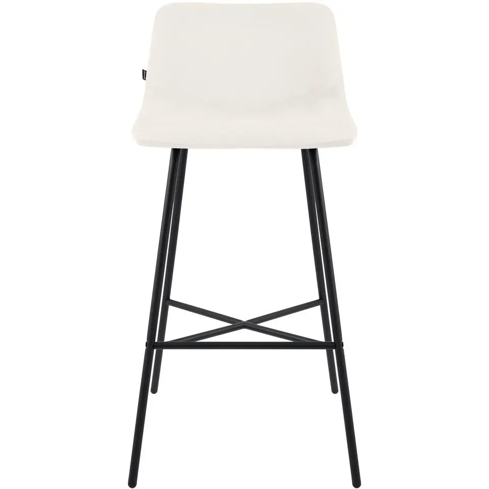CLP Barkruk Altona zwart Frame - Fluweel - creme