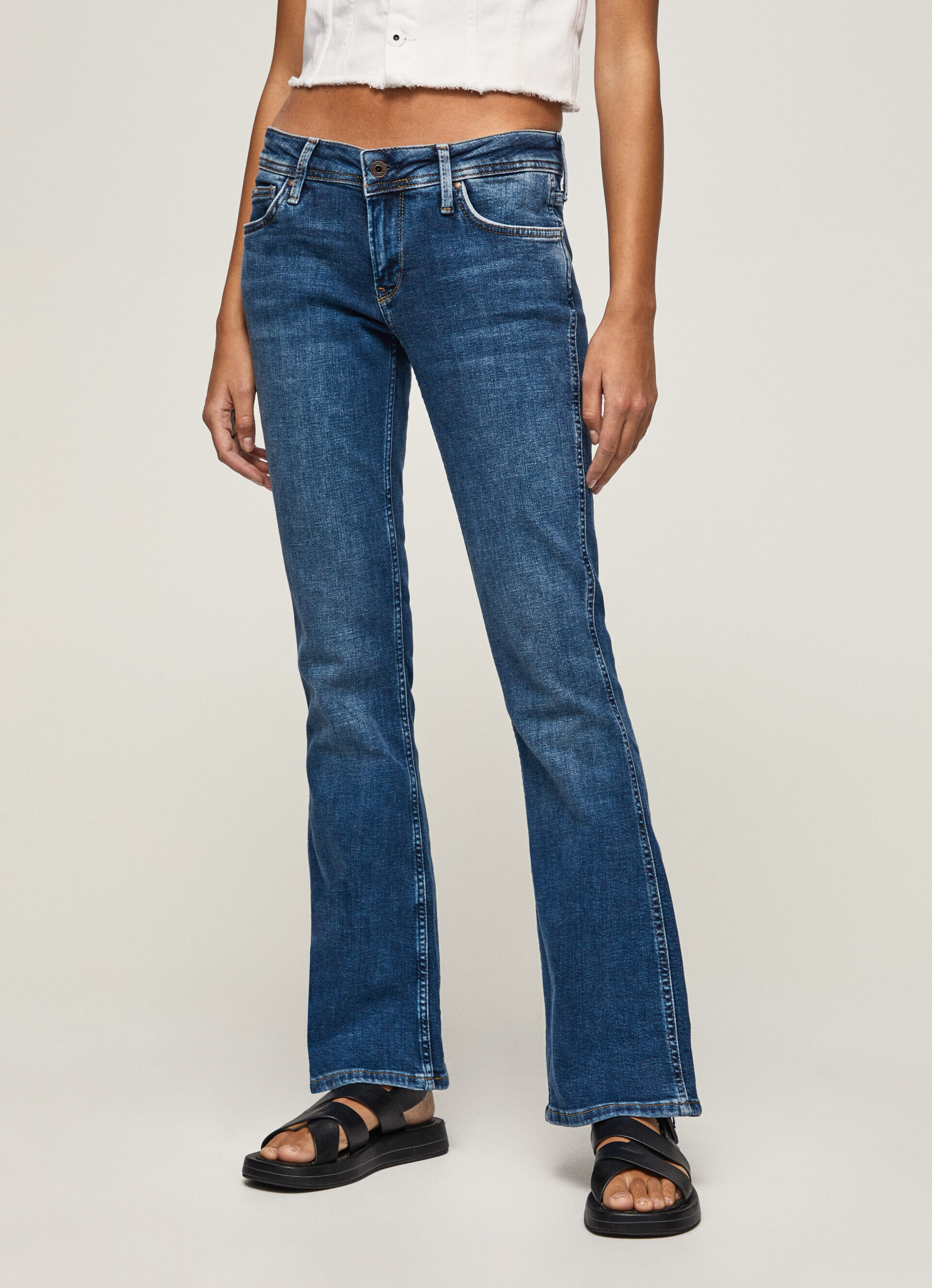 Calça jeans Pimlico, corte regular e cintura média - jeans