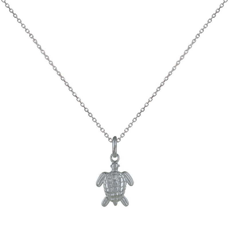 Collier Argent Rhodié Tortue des Galápagos