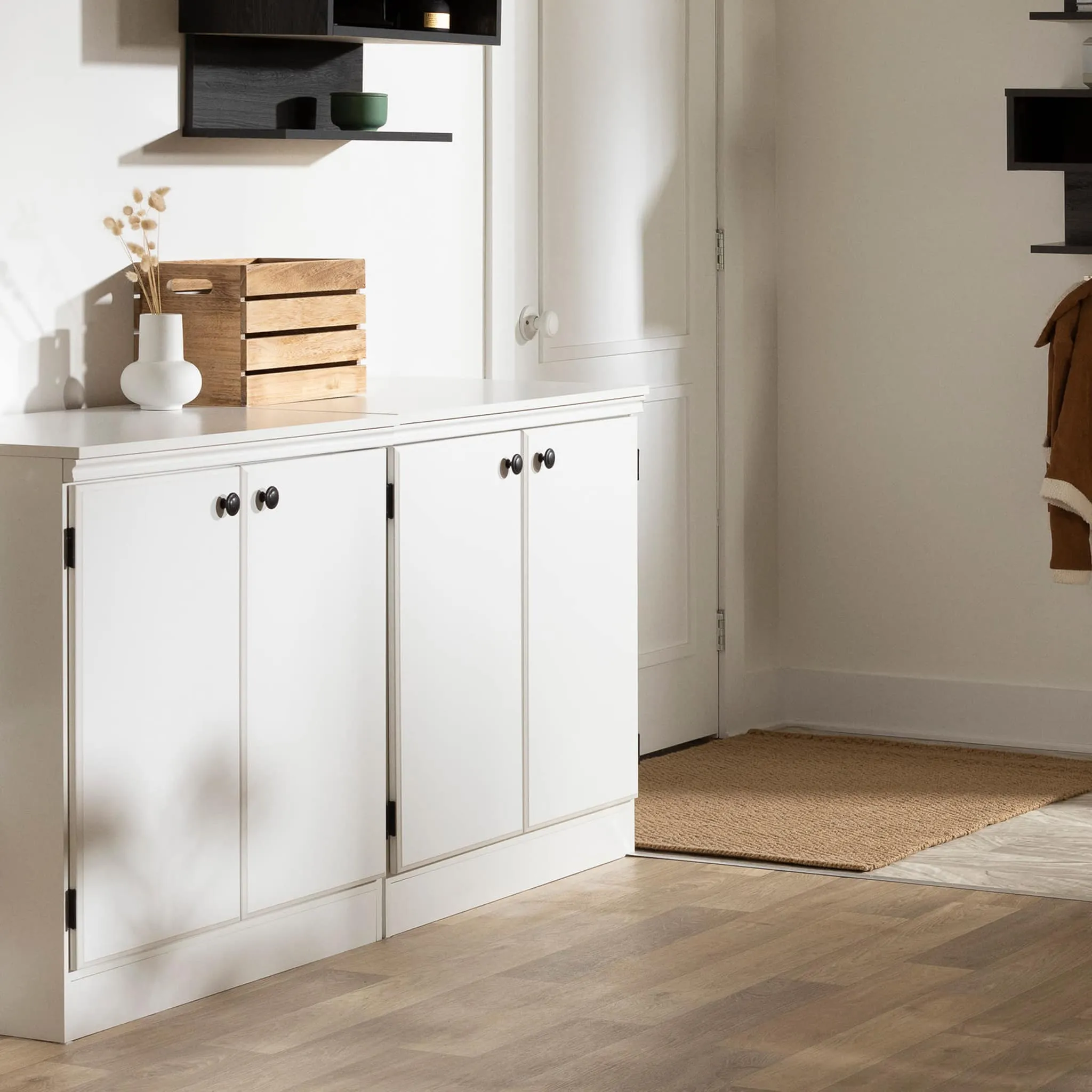 South Shore Armoire de Rangement 2 Portes - Morgan Blanc Solide