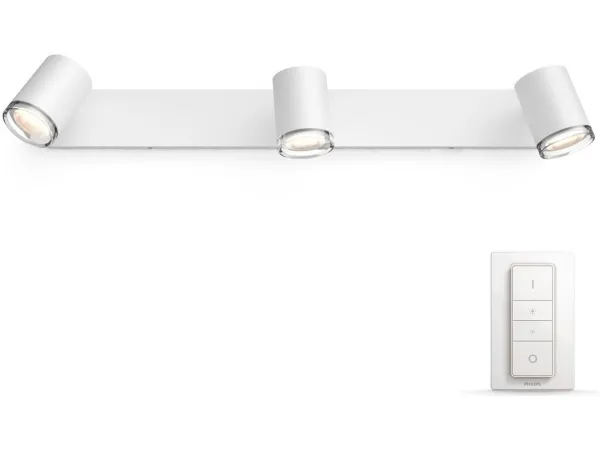 Philips Hue White ambiance Adore Bathroom - Spotlys - LED-lyspære x 3 - GU10 - 5.5 W (tilsvarende 50 W) - hvidt lys - 2200-6500 K - hvid