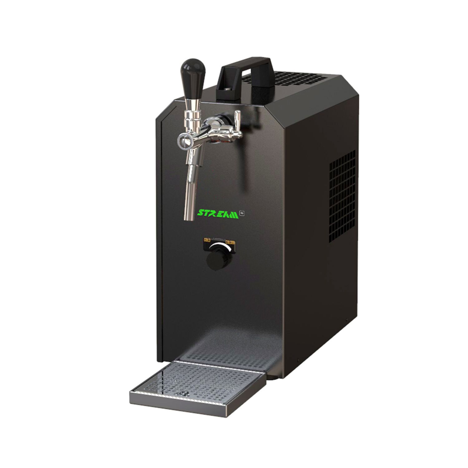 Komplett Set - Zapfanlage STREAM 50 Bierkoffer, Bierzapfanlage, Durchlaufkühler 1-leitig Trockenkühler, Zapfkopf:KeyKeg