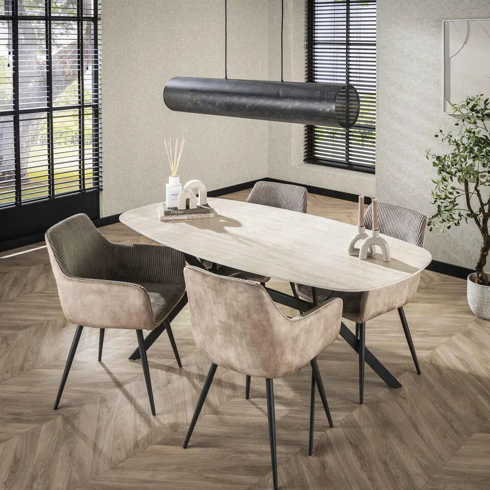 Eetkamertafel Keramiek - 180x90x76cm - Deens Ovaal - Ceramic