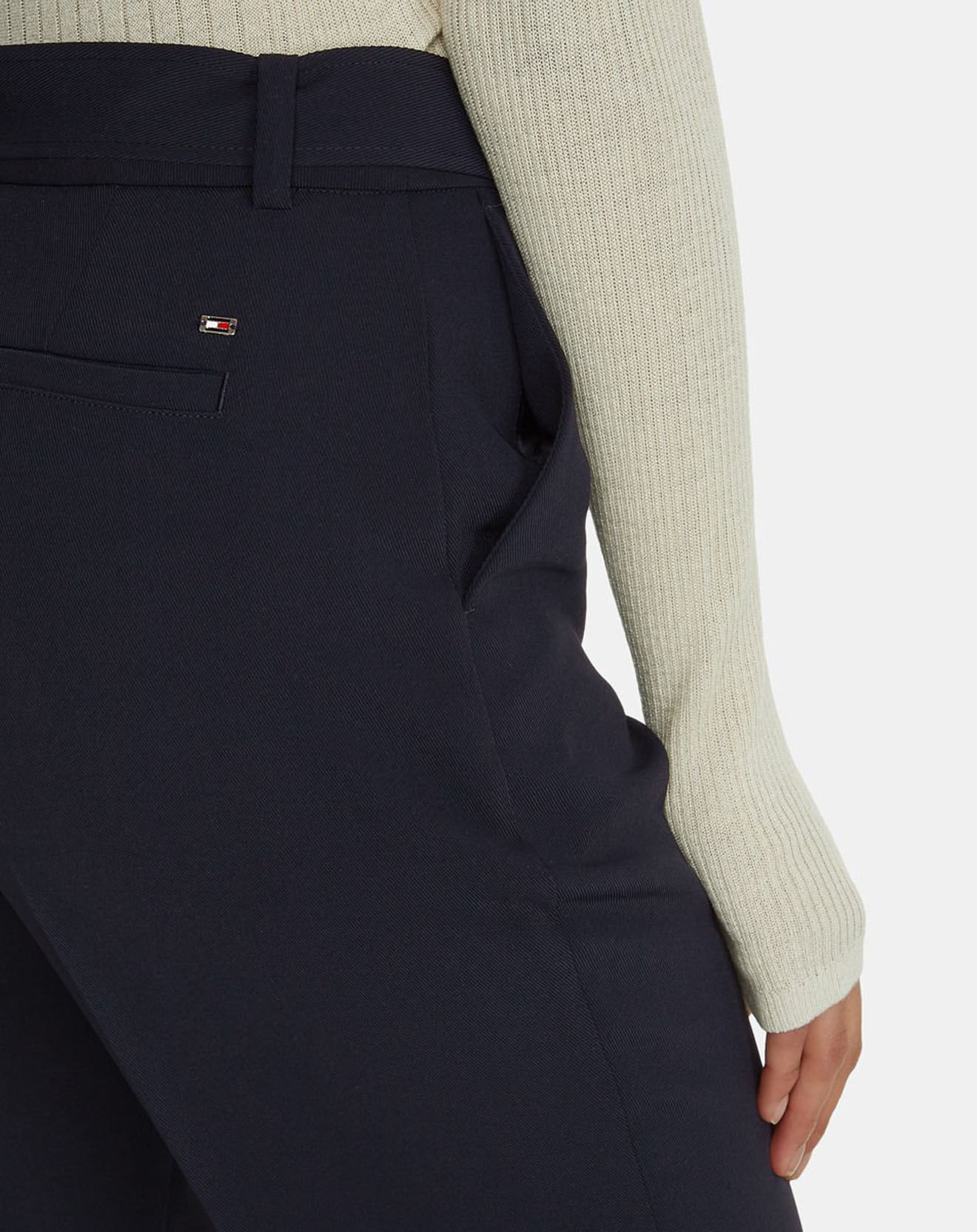 Tommy Hilfiger Pantalon taper en Twill Michelle bleu nuit