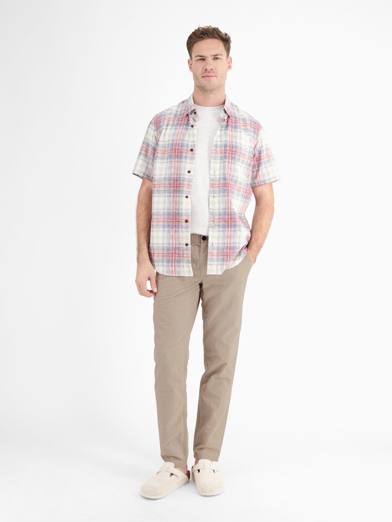 Sommerliche Chino mit Leinenanteil, RELAX FIT