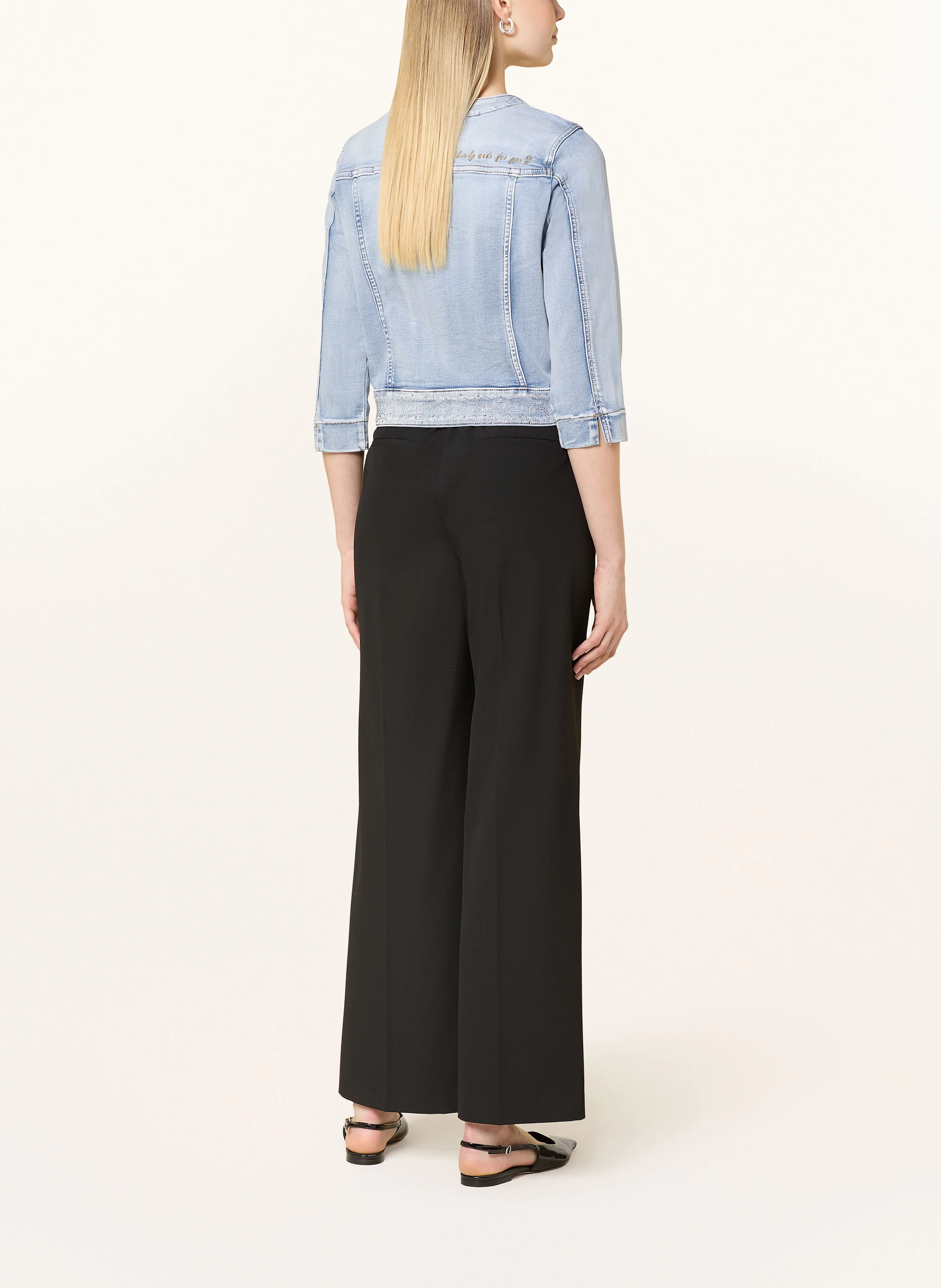 Betty Barclay Jeansjacke mit Schmucksteinen und 3/4-Arm