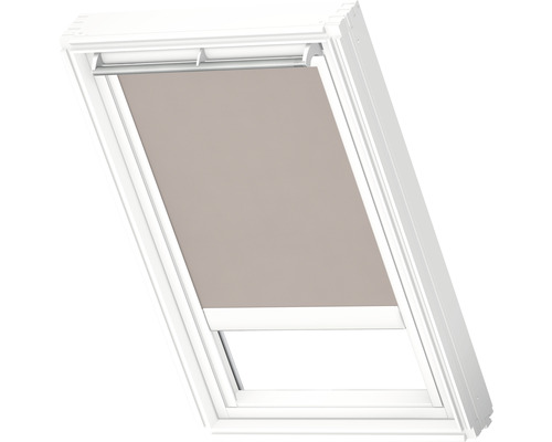 VELUX privacy rolgordijnen, licht taupe, effen kleur, op zonne-energie, wit frame, RSL C02 4169SWL