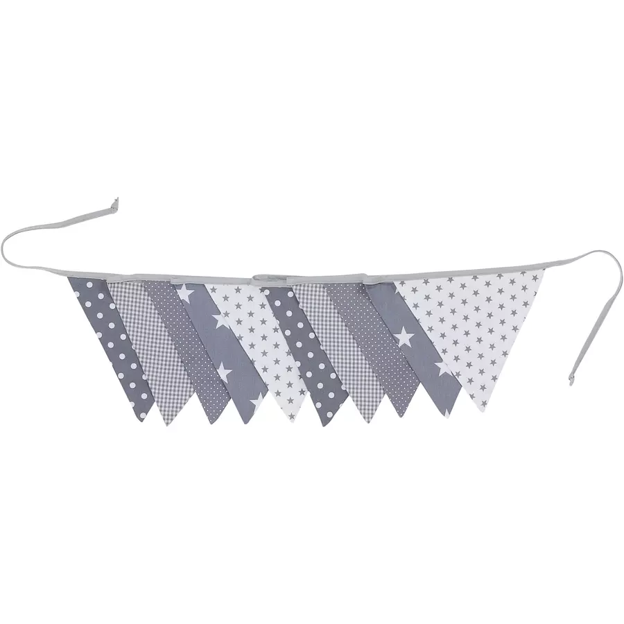 Ullenboom Wimpelkette & Stoffgirlande 325 cm (10 Wimpel) Graue Sterne