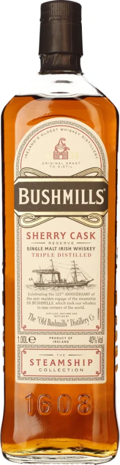 BUSHMILLS STEAMSHIP COLLECTION SHERRY CASK RESERVE 1LTR