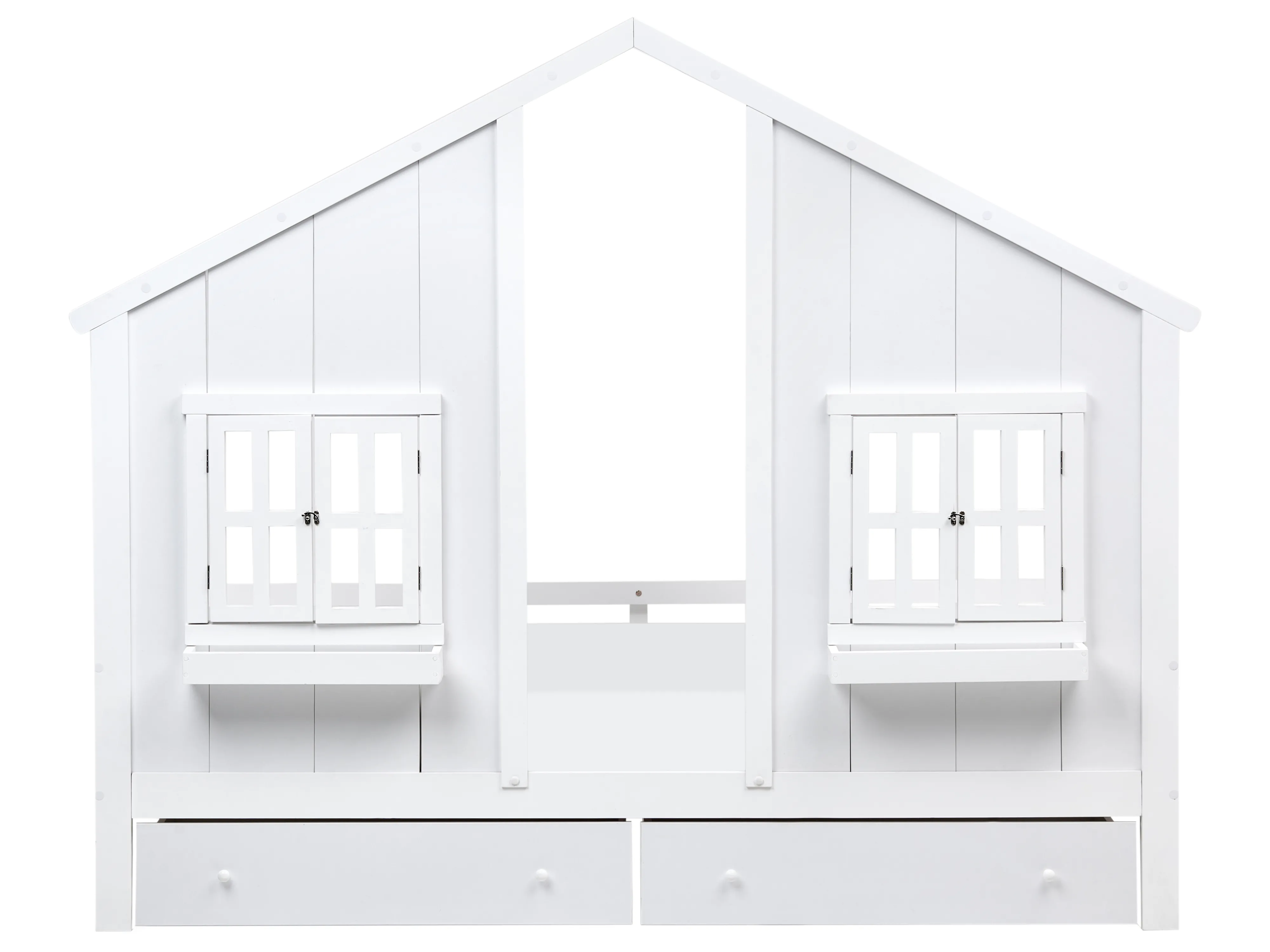 Kinderbed met laden Huis Dennenhout TRAPPES 90 x 200 cm Wit