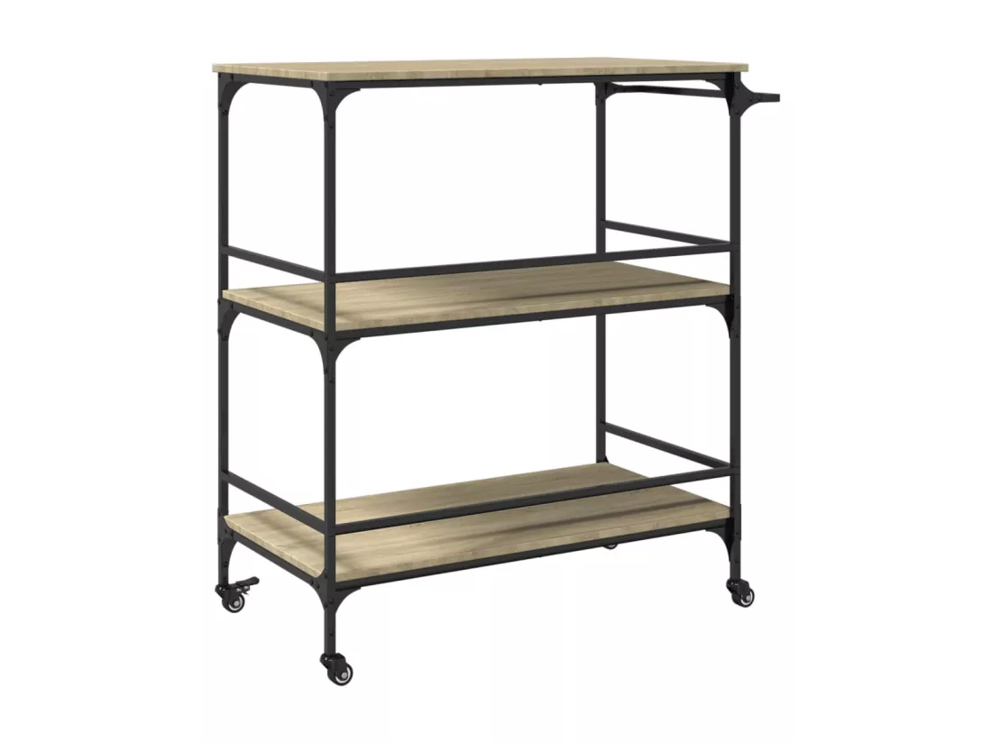 Chariot cuisine chêne sonoma 100,5x50x105 cm bois d'ingénierie