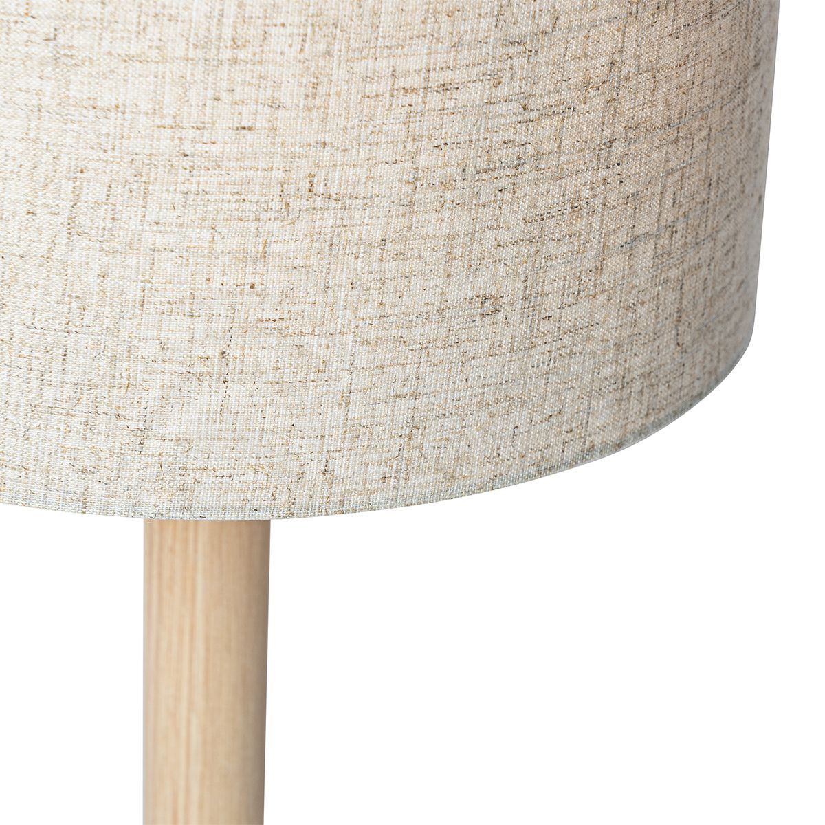 Landelijke tafellamp hout met linnen kap beige 25 cm - Mels