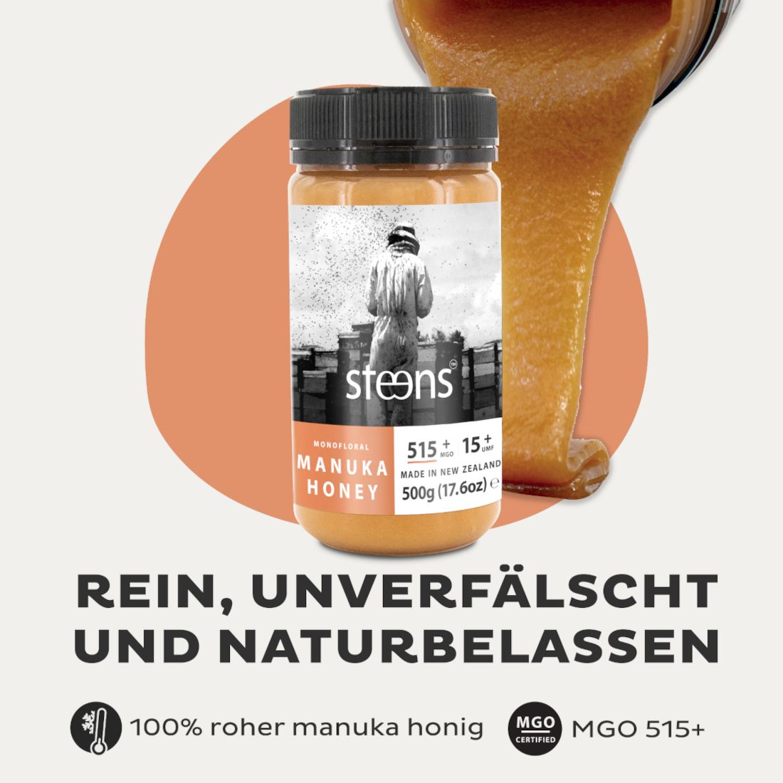 STEENS Manuka Honig MGO 515+ I UMF15+, 500g