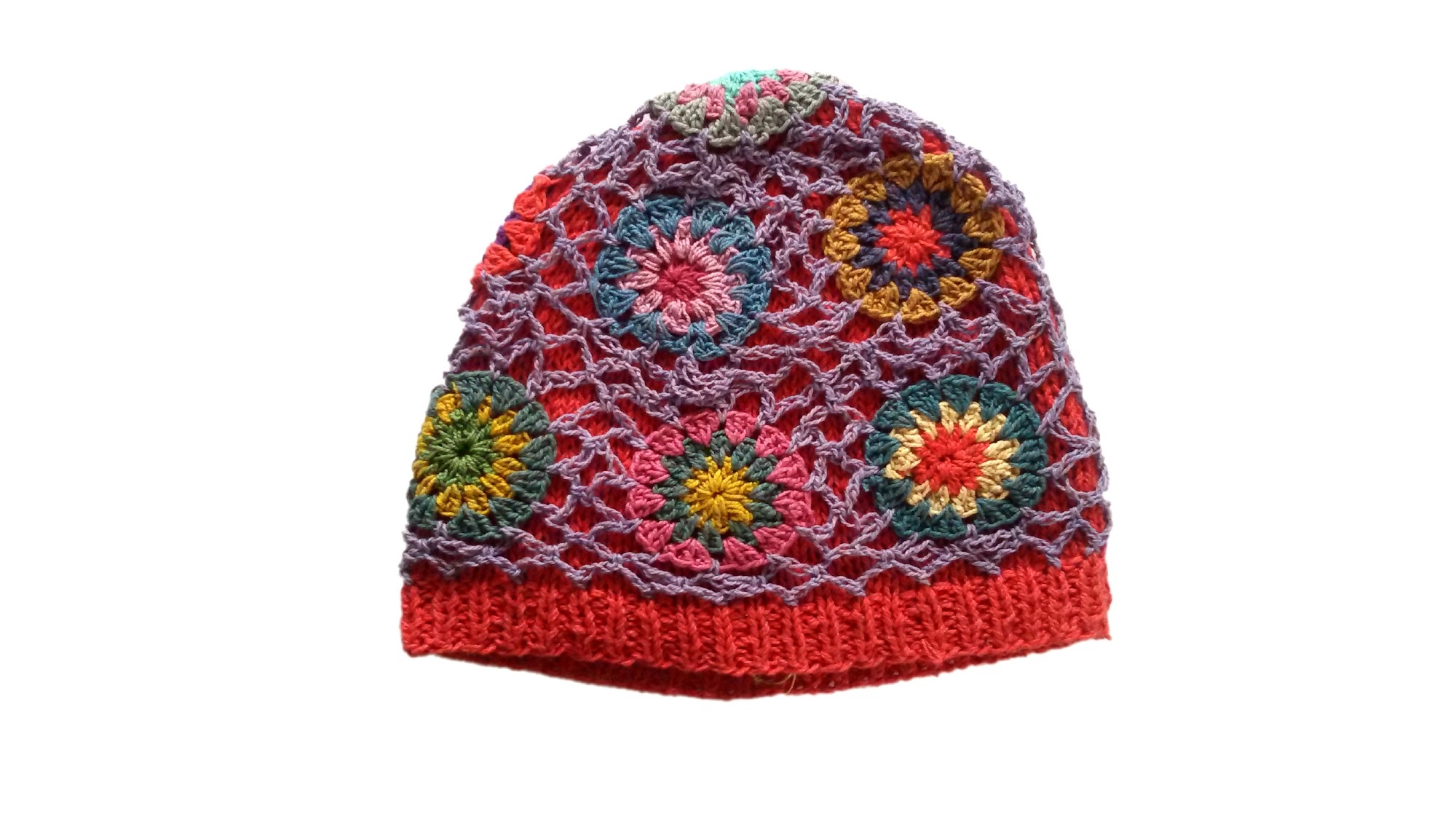 Häkelmütze 'Riya', silbergrau, rot günstig bestellen