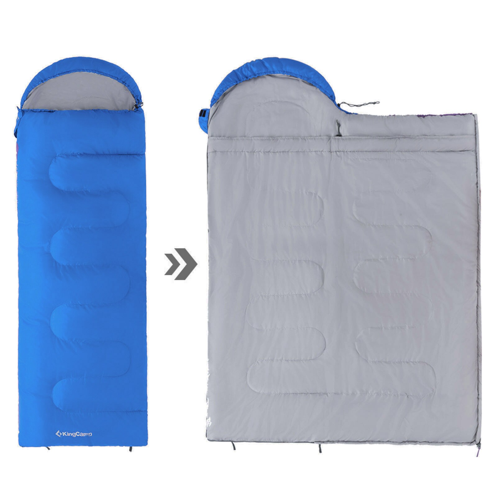 KINGCAMP Oasis 250 Kinder Decken Schlafsack Sommer Camping 1,40 m Lang & Breit Variante: Rose Red - Zipper L