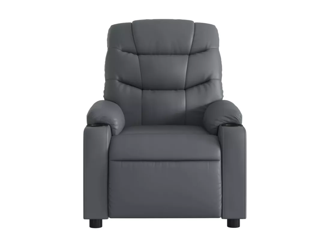 Fauteuil massant inclinable électrique gris similicuir