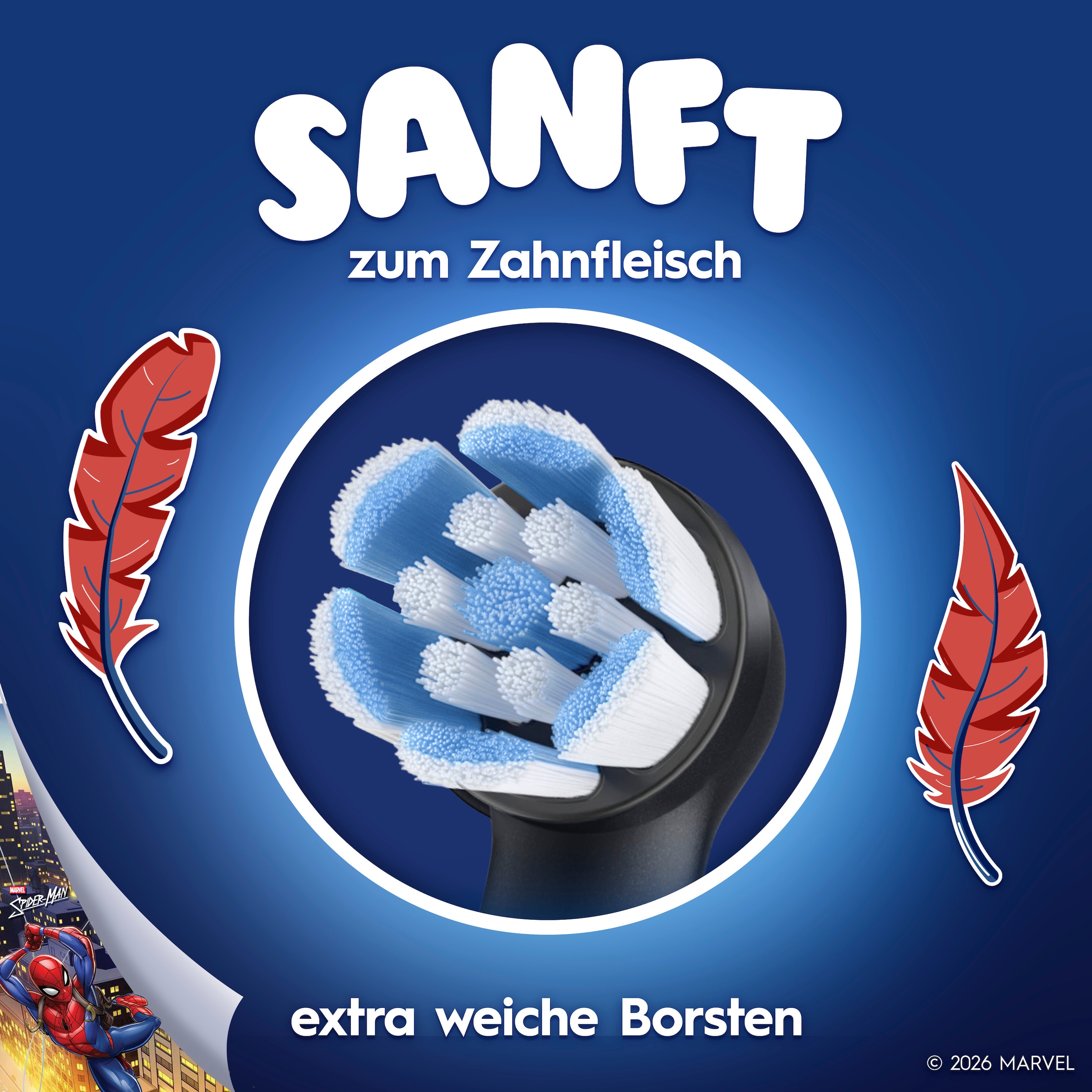 Oral-B Aufsteckbürsten »iO Kids 6+ Marvel Spiderman« Sanft zu wackeligen Zähnen & Zahnfleisch, ab 6 Jahren