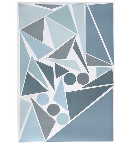 Sebra Wallstickers - Blå Geometrisk Fugl