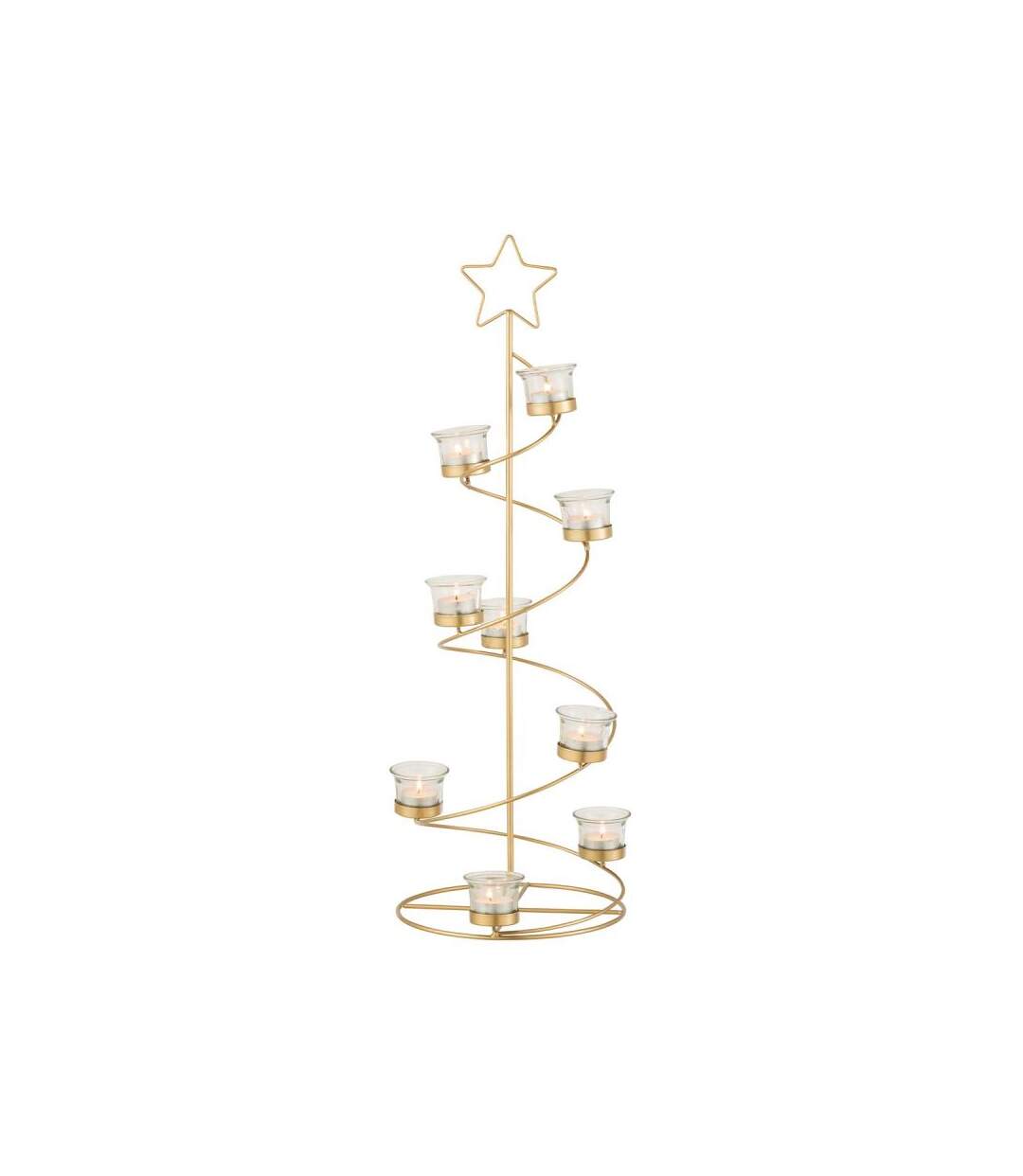 Paris Prix - Photophore Design arbre Spirale 70cm Or