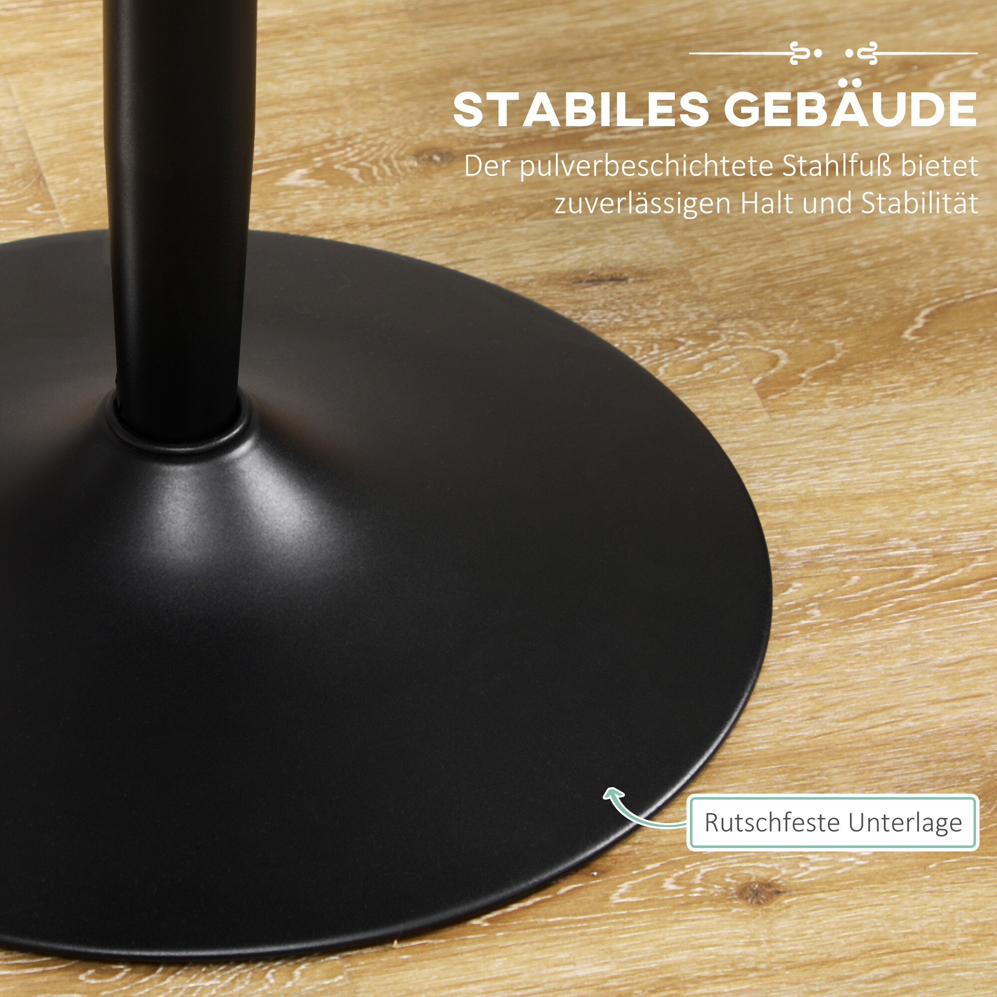 HOMCOM Esstisch mit geräumiger runden Tischplatte 70L x 70B x 75H cm