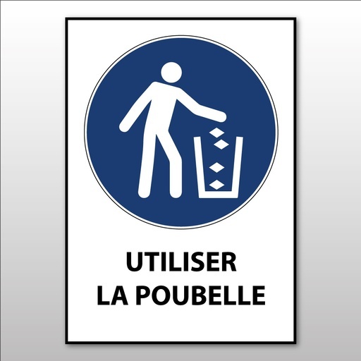 Panneau signalétique Utiliser la poubelle – M030 – Norme ISO 7010