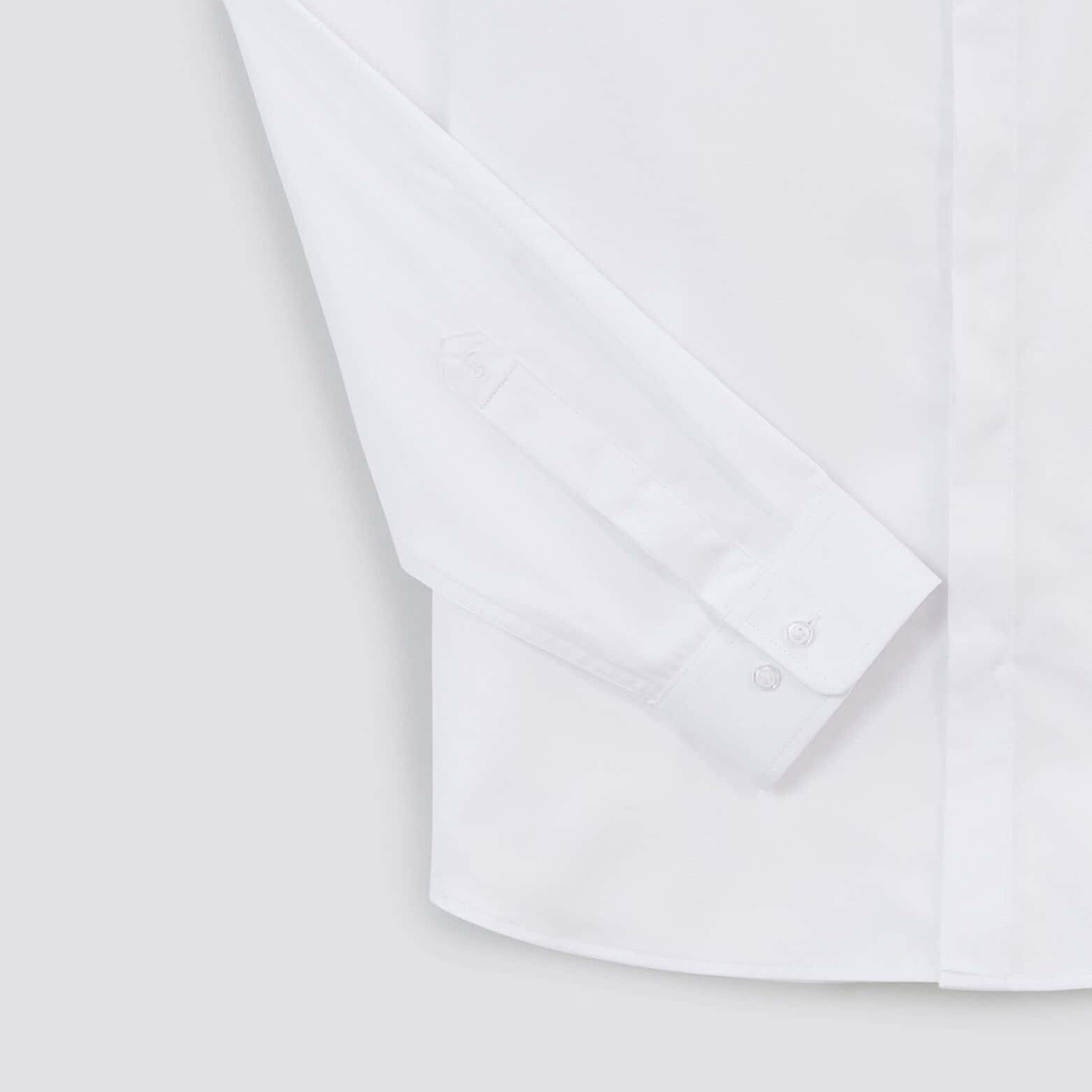 Chemise slim unie coton biologique satin Blanc