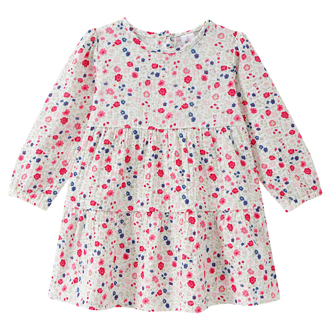 Topomini Baby Musselinkleid mit Blümchen-Print weiss / bunt