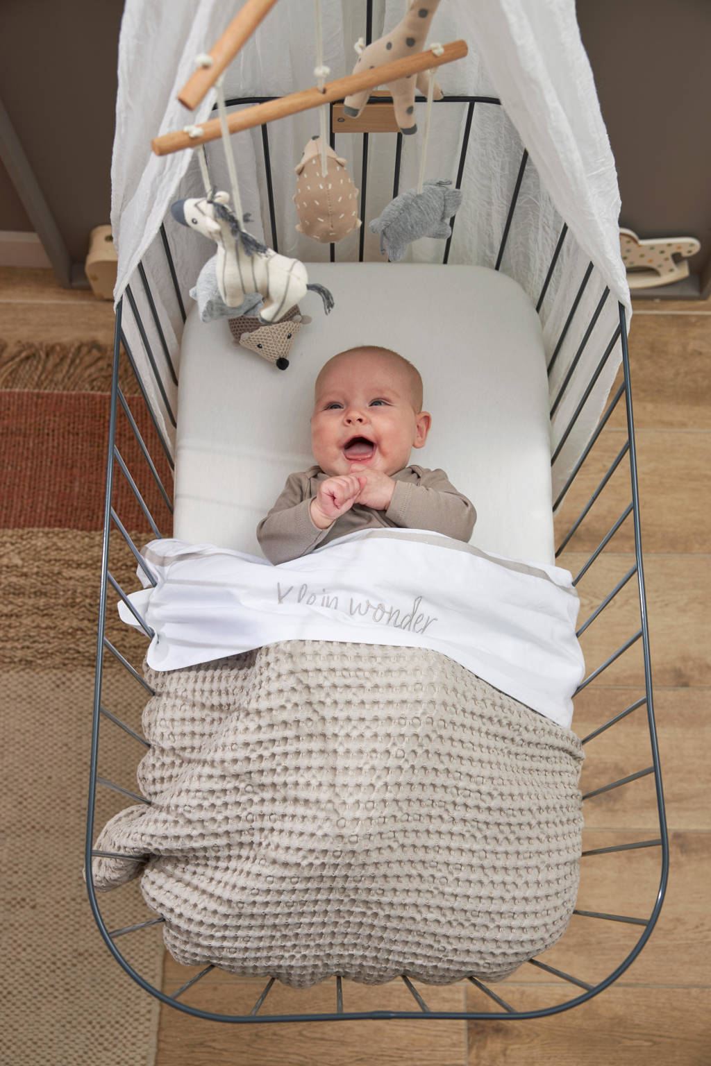 baby ledikantdeken wafel teddy greige