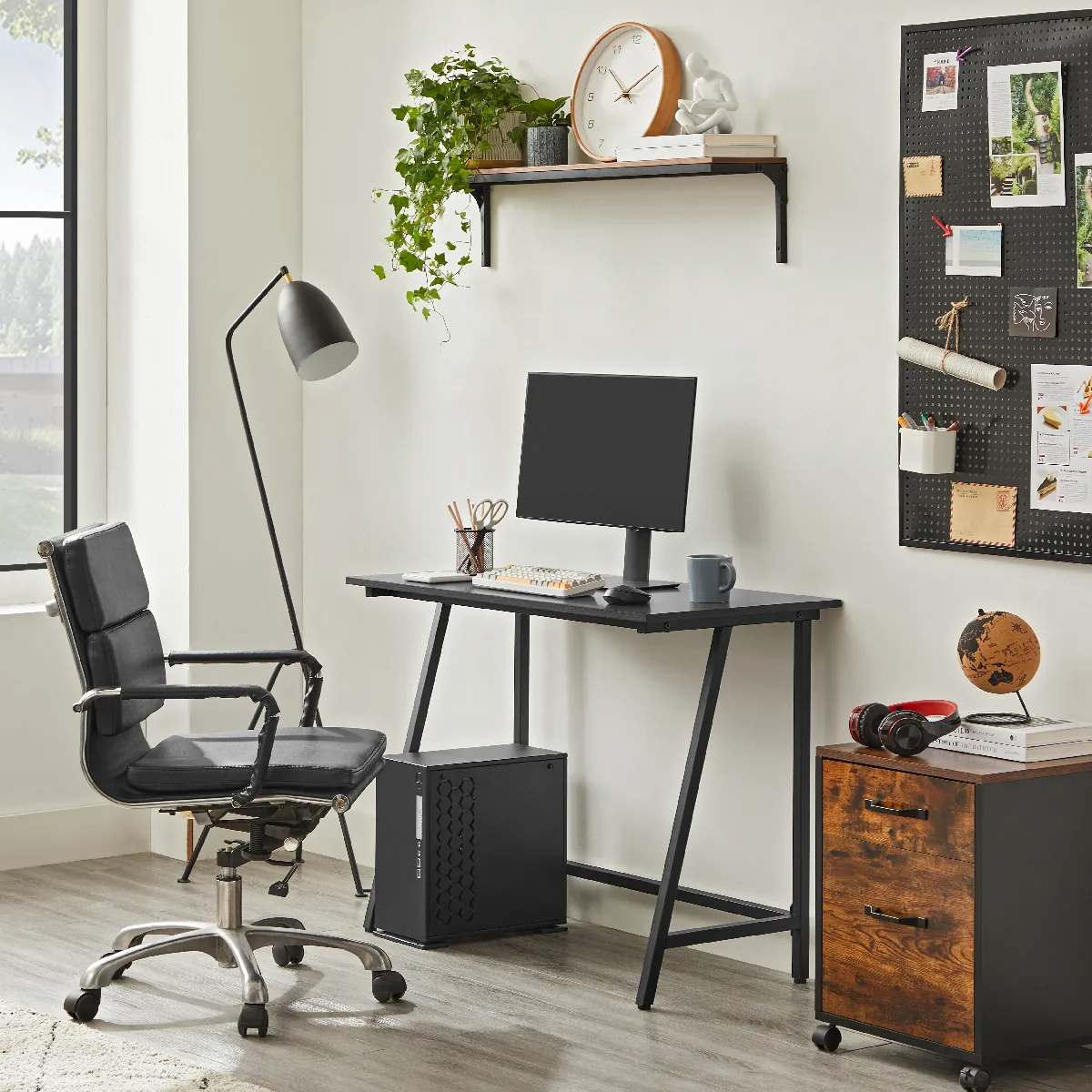 Acaza Bureau Noir 100x50x75 cm