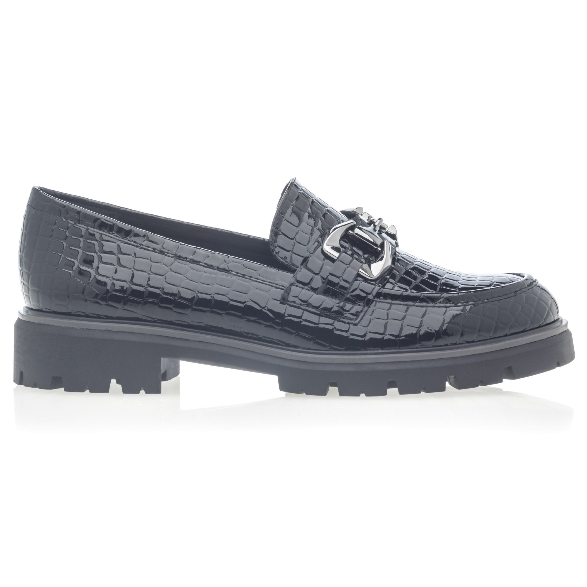 Mocassins Femme noir vernis