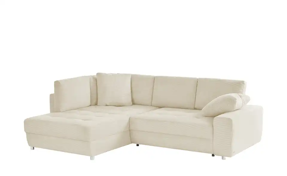 Ecksofa Arissa de Luxe Natur links Cordstoff