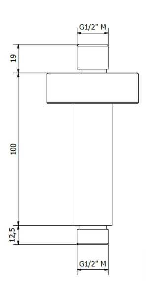 Plieger Roma plafondarm 10cm zwart mat