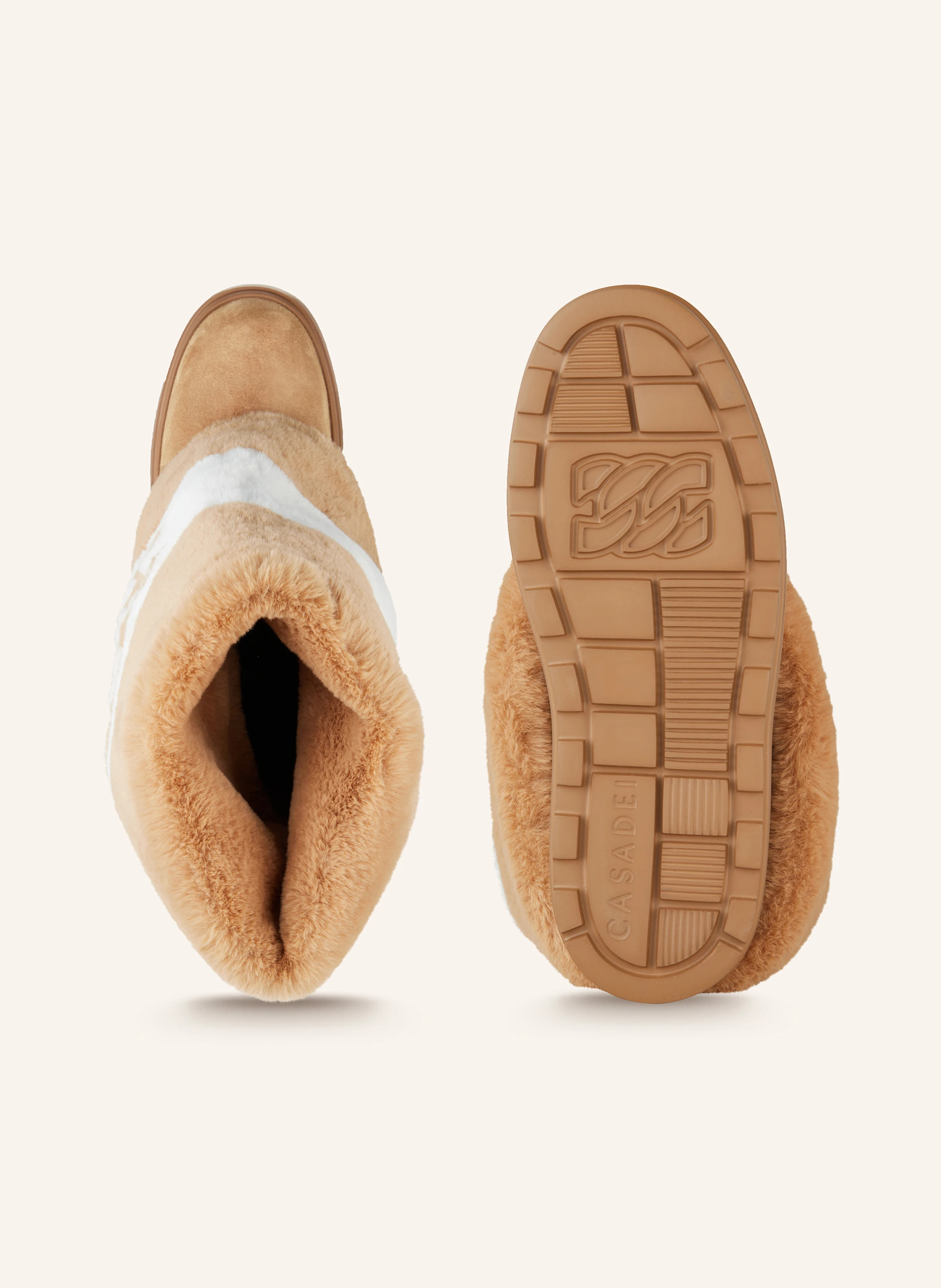 CASADEI Plateau-Boots mit Kunstfell