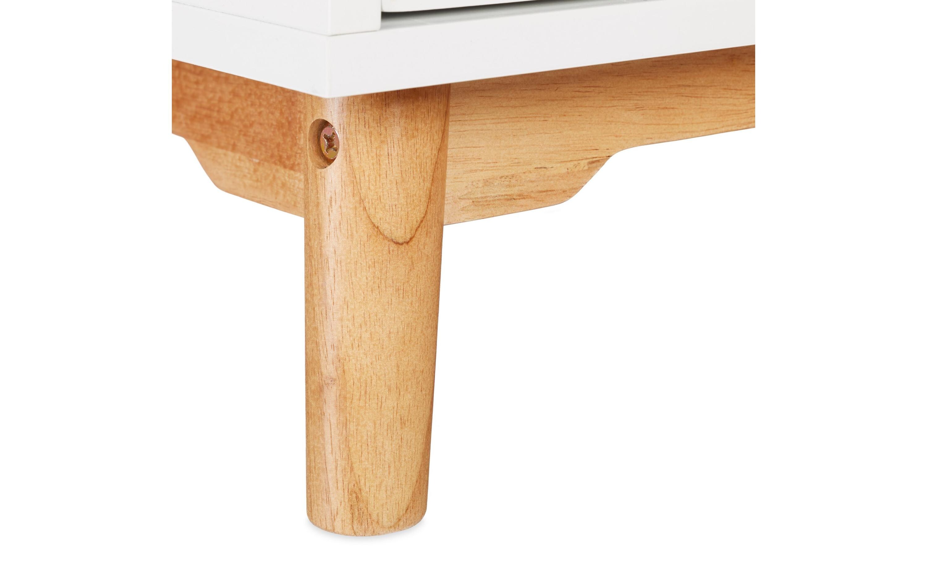 Nachttisch mit 1 Schublade 50 x 43 cm, Nature/WeissNachtschrank