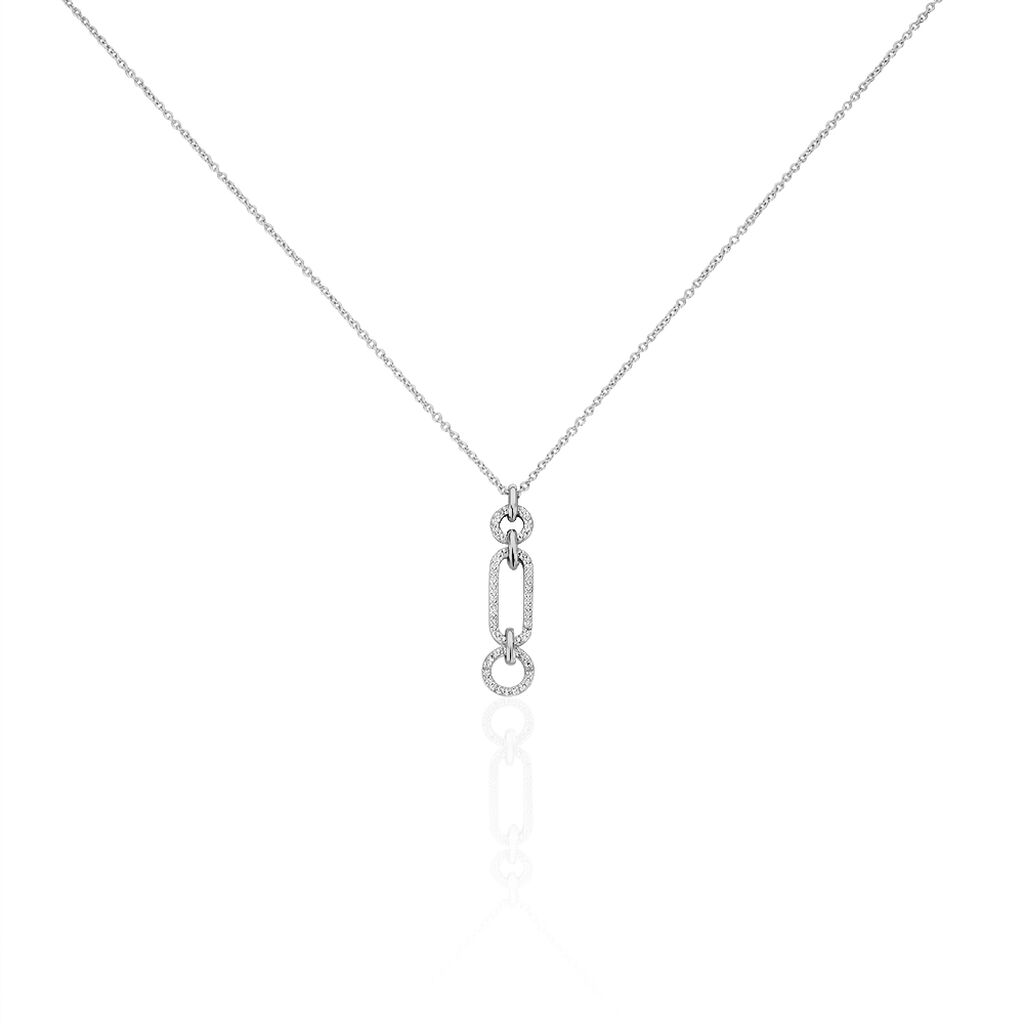 Collier Ela Argent Blanc Oxyde De Zirconium
