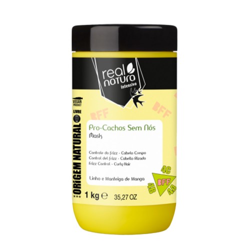 Real Natura Pro-Cachos Sem Nós Máscara Sem Sal 1000ml
