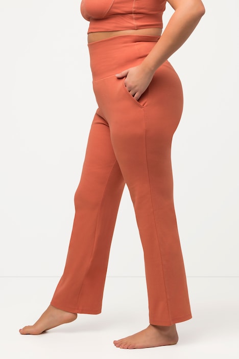 Yoga-Marlenehose, weites Bein, Elastikbund, Biobaumwolle