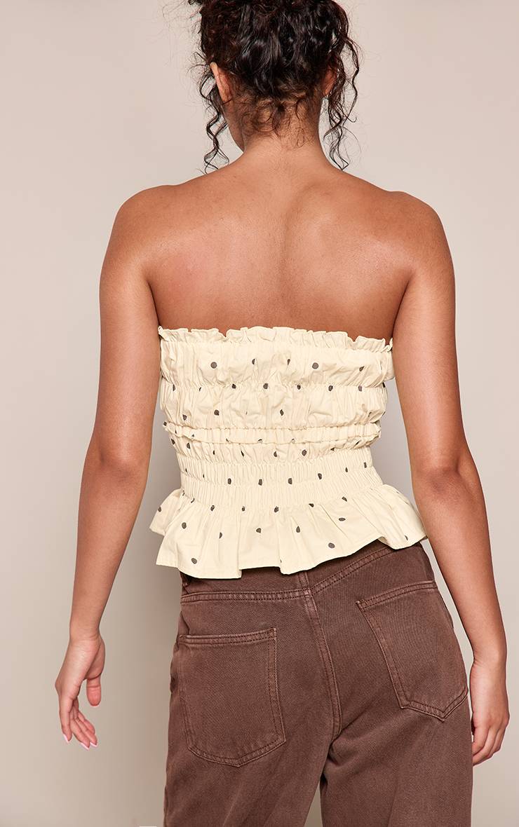 Jaune Bandeau Froncé À Pois