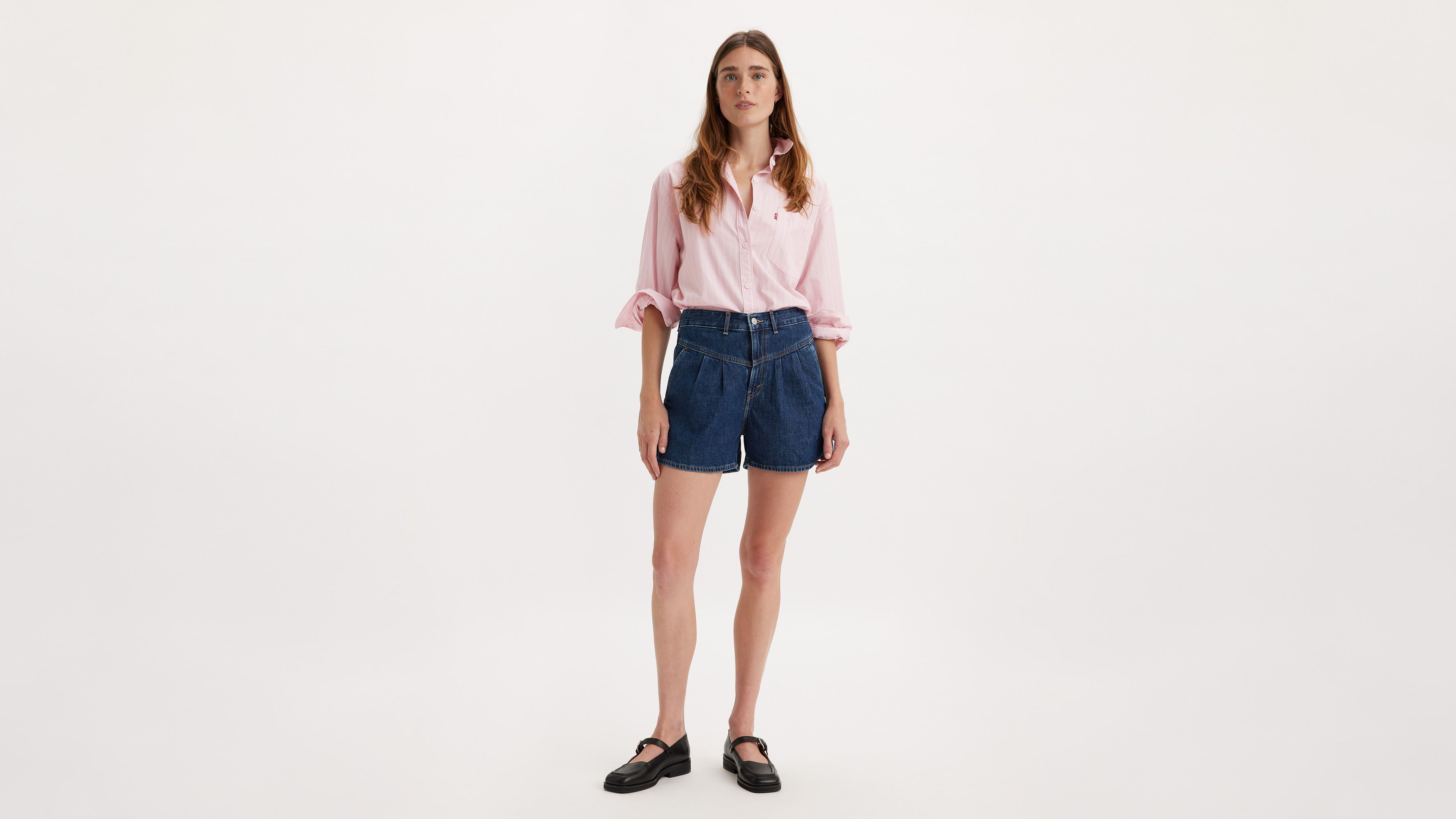 Short Mom Lightweight - Paper Map - Bleu