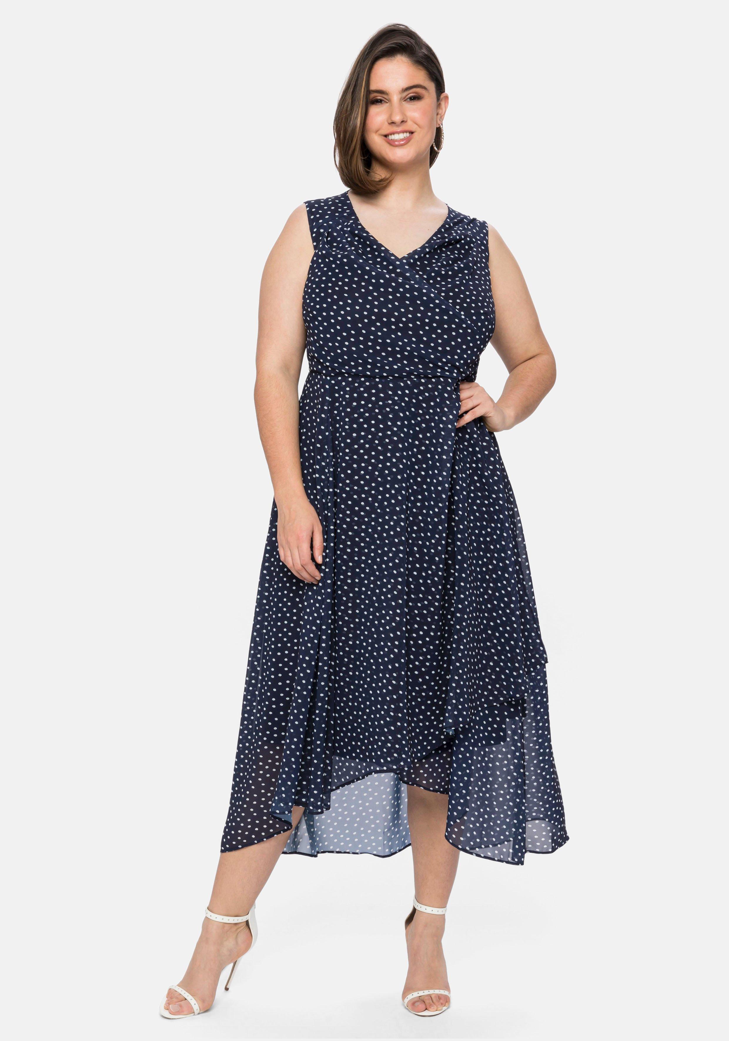 Chiffonkleid in Wickeloptik, mit Pünktchendruck