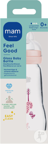 Mam Biberon En Verre Feel Good 260ml Mat Girl 1 Pièce