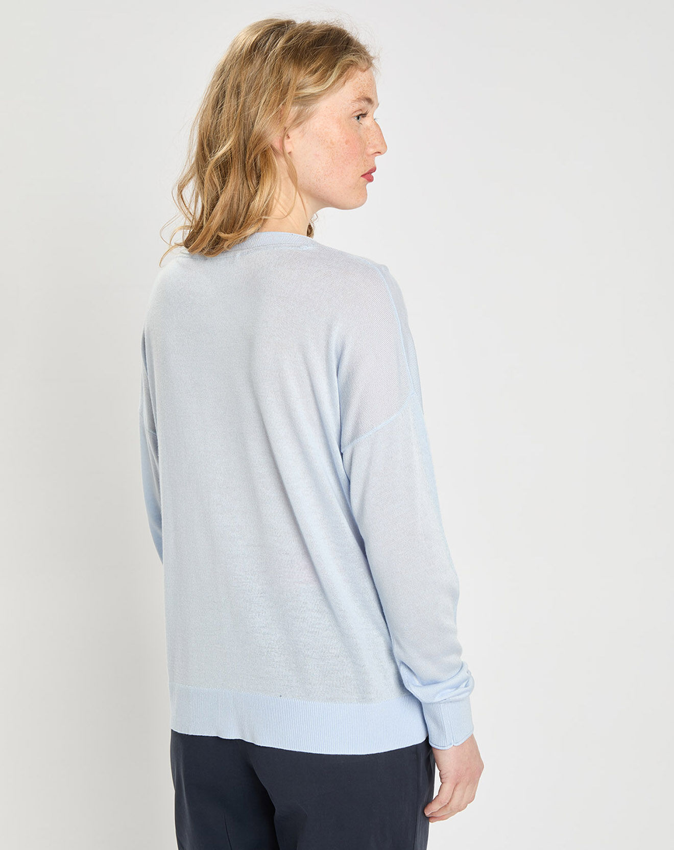 Tommy Hilfiger Pull en Laine mélangée bleu clair