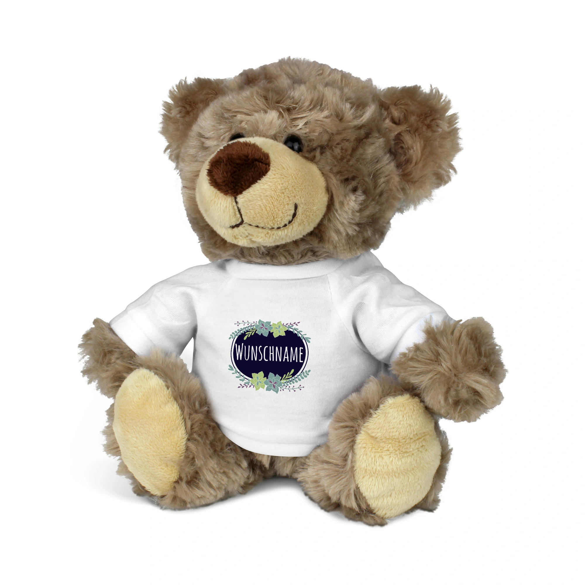 Teddy mit Namen (Motiv: Blumen)