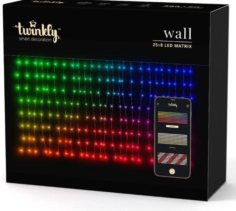 Twinkly - Lichtgordijn - RGB - 200 Lampjes - 250 cm x 80 cm - Slimme Kerstverlichting