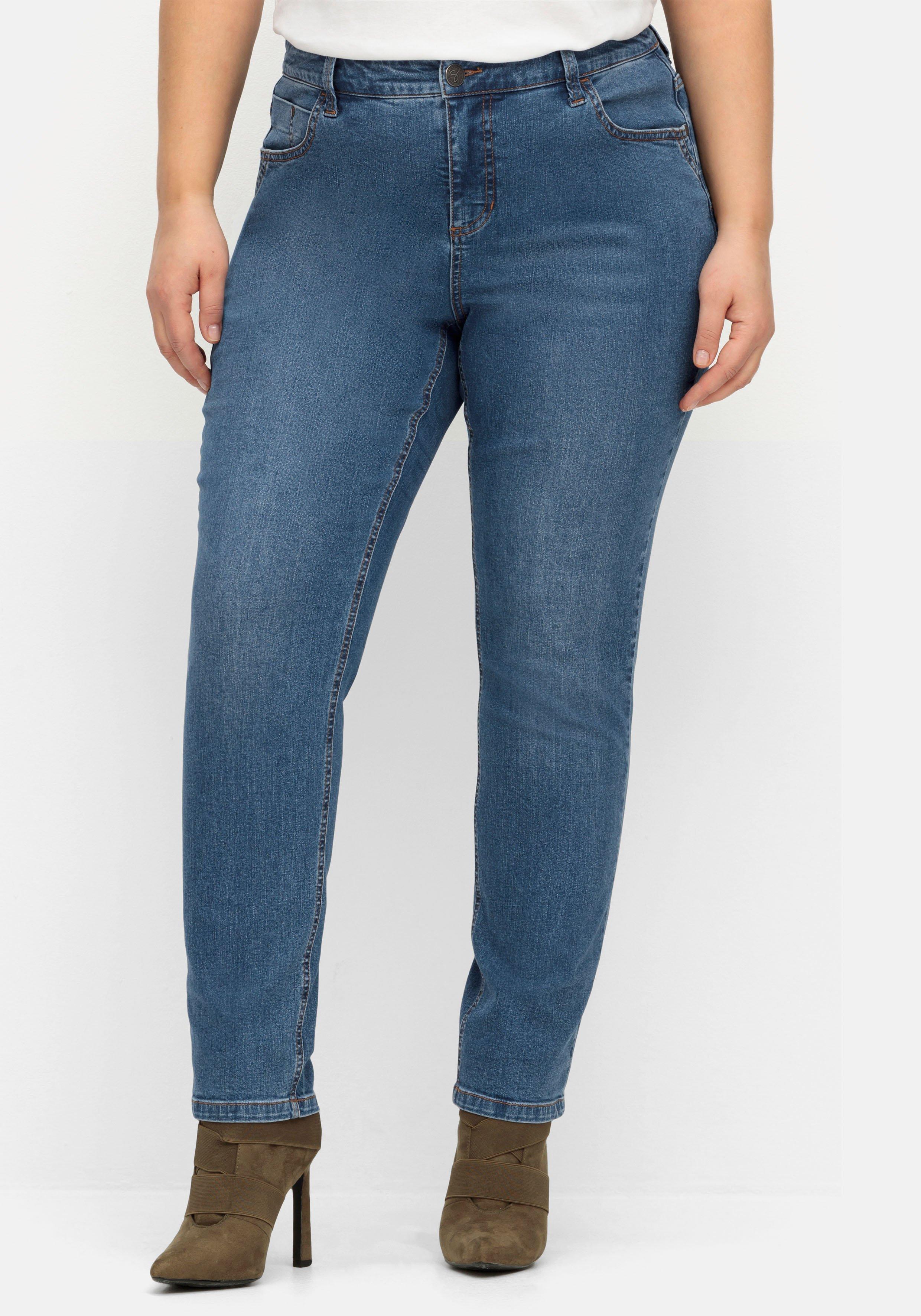 Schmale Jeans in Curvy-Schnitt PIA, in 5-Pocket-Form